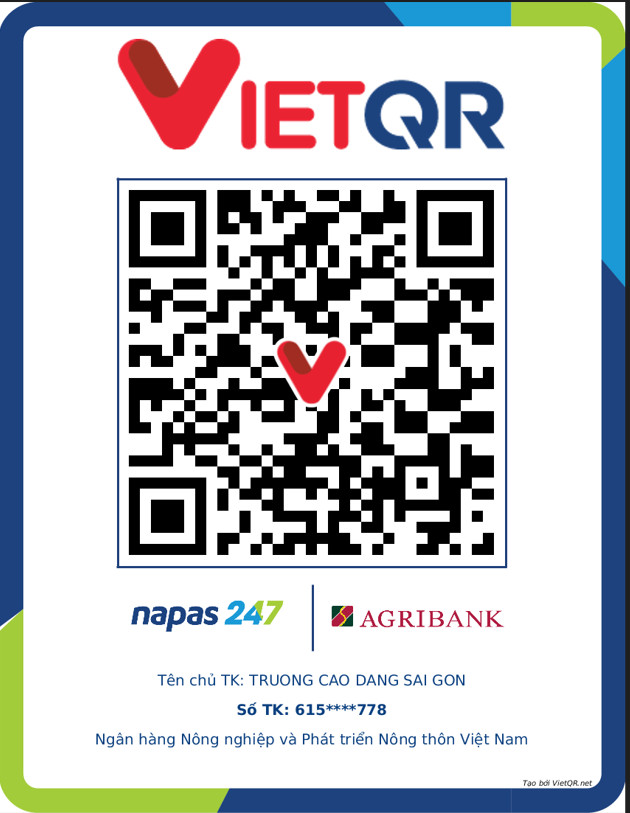 - Người thụ hưởng: TRƯỜNG CAO ĐẲNG SÀI GÒN